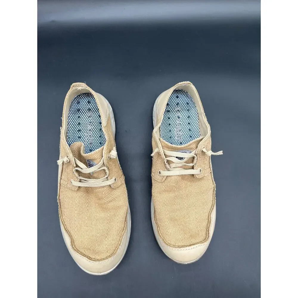 Columbia Bahama Vent Men's Laced Boat Deck Shoes Beige SIZE 8.5 #100
